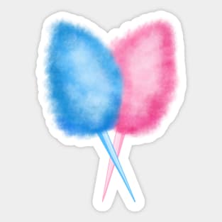 Blue and Pink Cotton Candy Fairy Floss Sticker